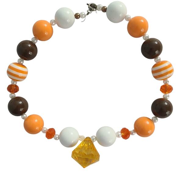 Bubblegum Halloween Fall Autumn Necklace Pendant *KIDS SIZE* 17" - Picture 1 of 5